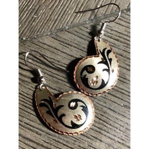 Damascene-Style Metal Earrings